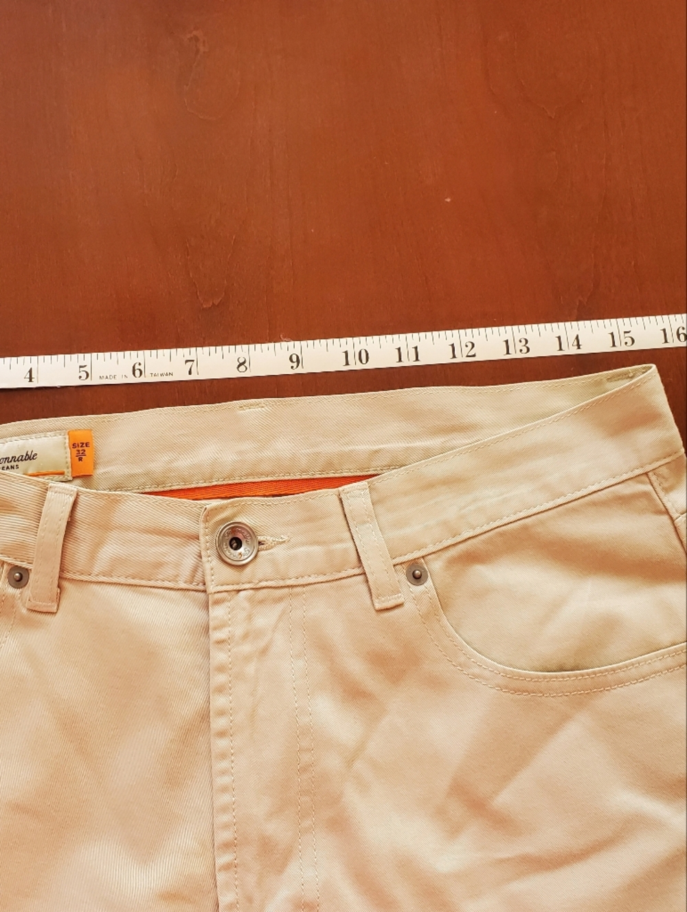 Faconnable Men's Beige Pants With 5 Pocket Design Size 32 - Picture 8 of 8